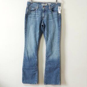 Old Navy Women Flare Jeans Size 8 VTG Low Rise Y2K Long Bell Bottom Blue Denim